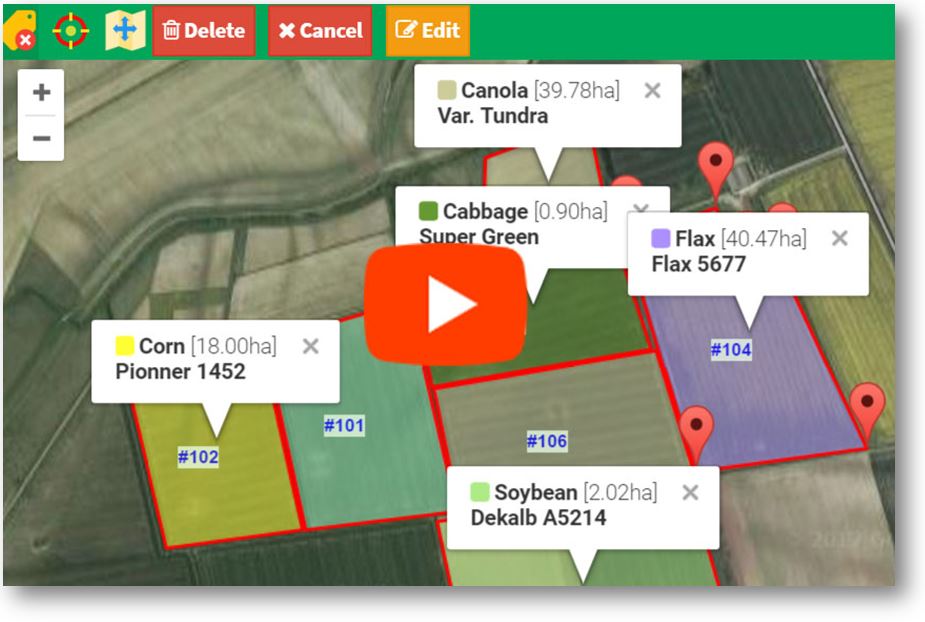 field mapping calculate area